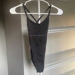 Motionwear Black Dance Leotard w/ Rhinestones Adult S